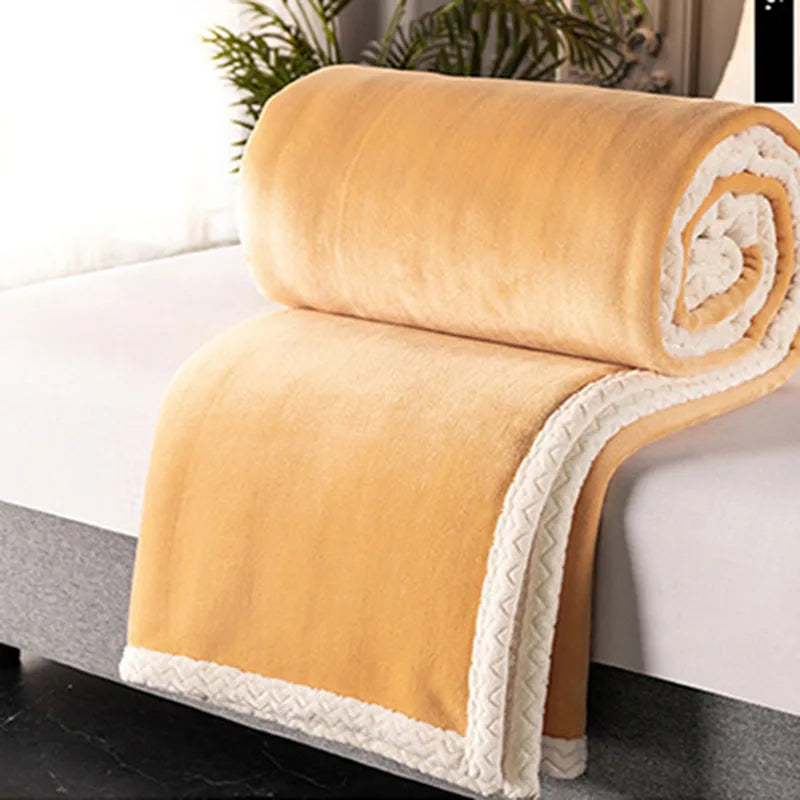 DecorBites™ Double-Layer Velvet Sofa Blanket: Luxuriously Warm & Skin-Friendly
