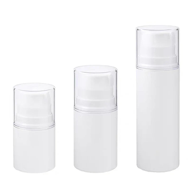 Portable Travel Airless Pump Jar | Leak Proof Refillable Cosmetic Bottle