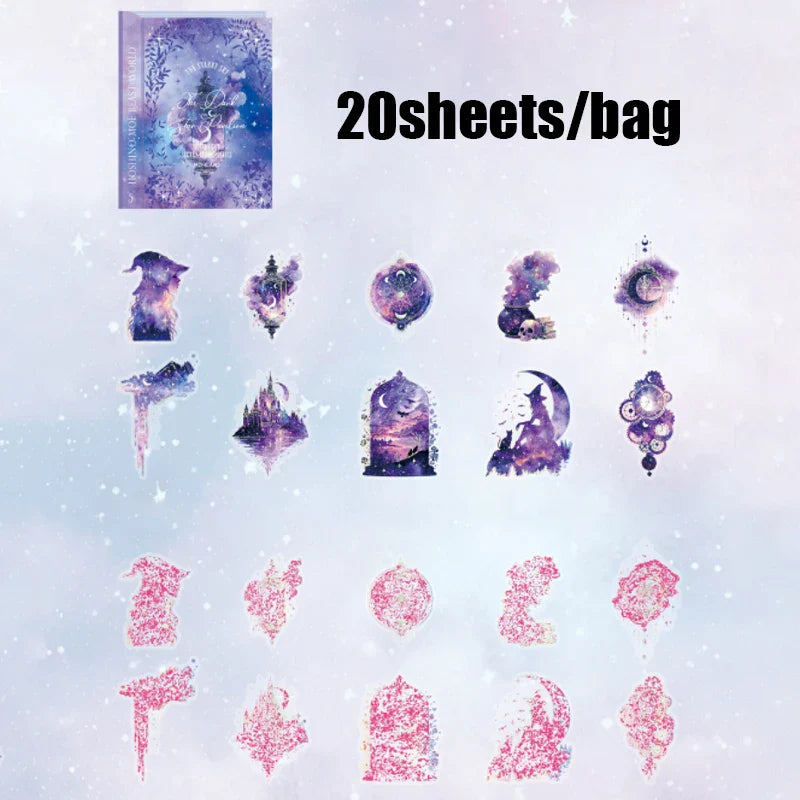 Mr. Paper 20pcs Floral Encounter PET Stickers | Botanical Theme Journal Decor