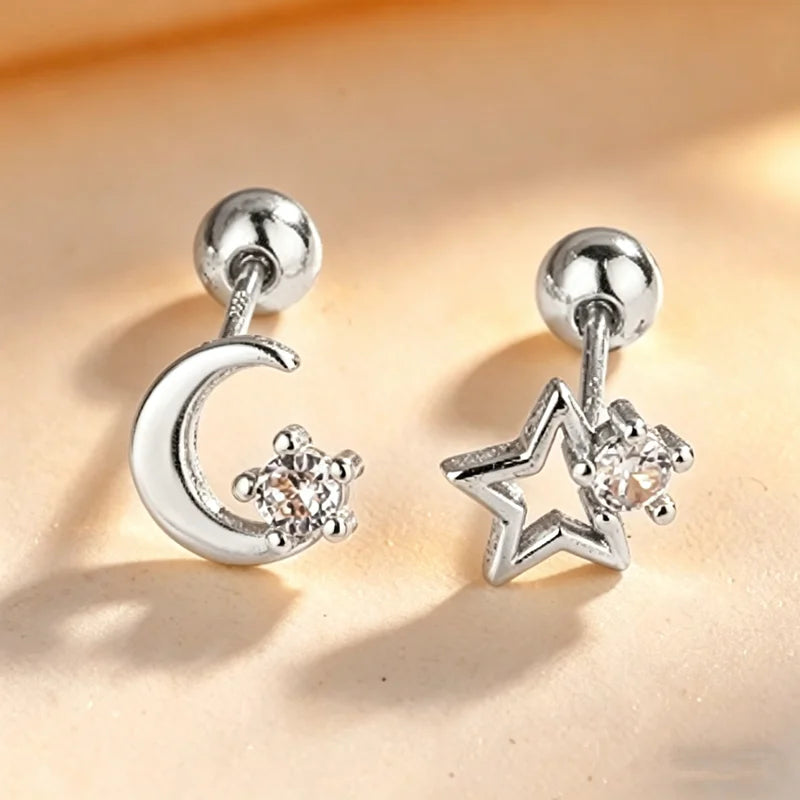 Heart Stud Earrings for Women | Hypoallergenic Screw Back Piercing Jewelry