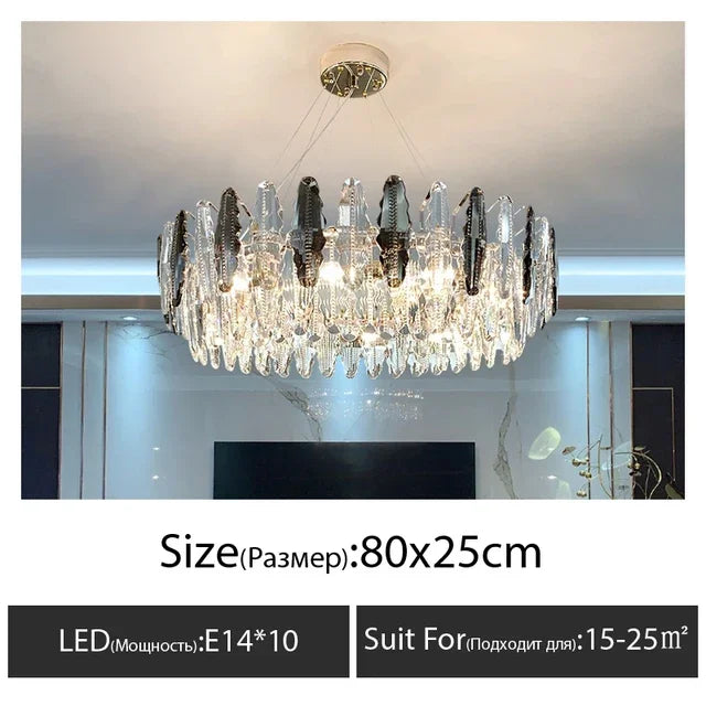 DecorBites™ Crystal LED Chandeliers for Elegant Dining & Living Spaces