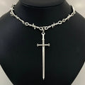 Barbed Wire Choker Necklace | Gothic Punk Thorns Chain for Women