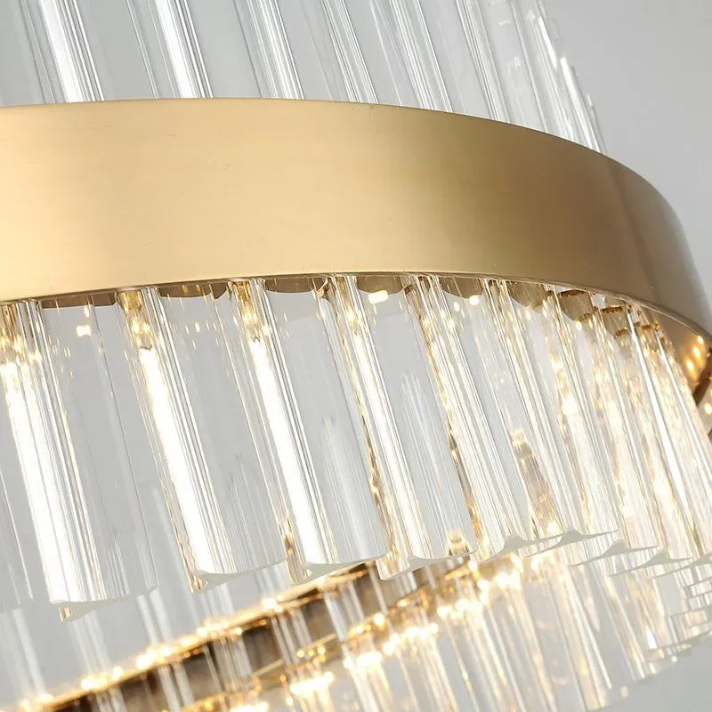DecorBites™ Crystal LED Ring Chandelier | Modern Pendant Light Fixture