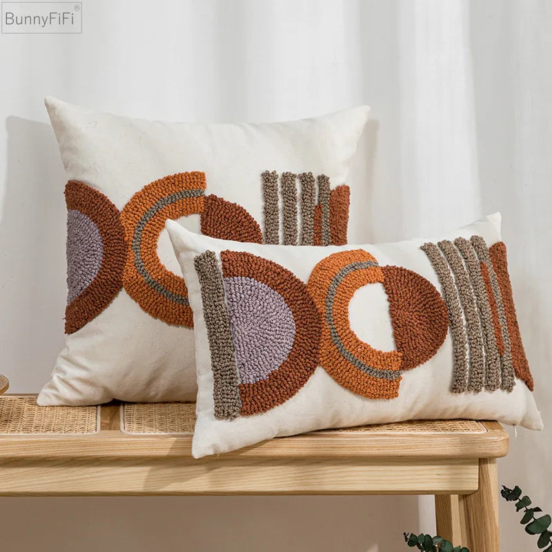 DecorBites™ Geometric Embroidered Cushion Cover - 45x45cm/30x50cm - Ethnical Pattern