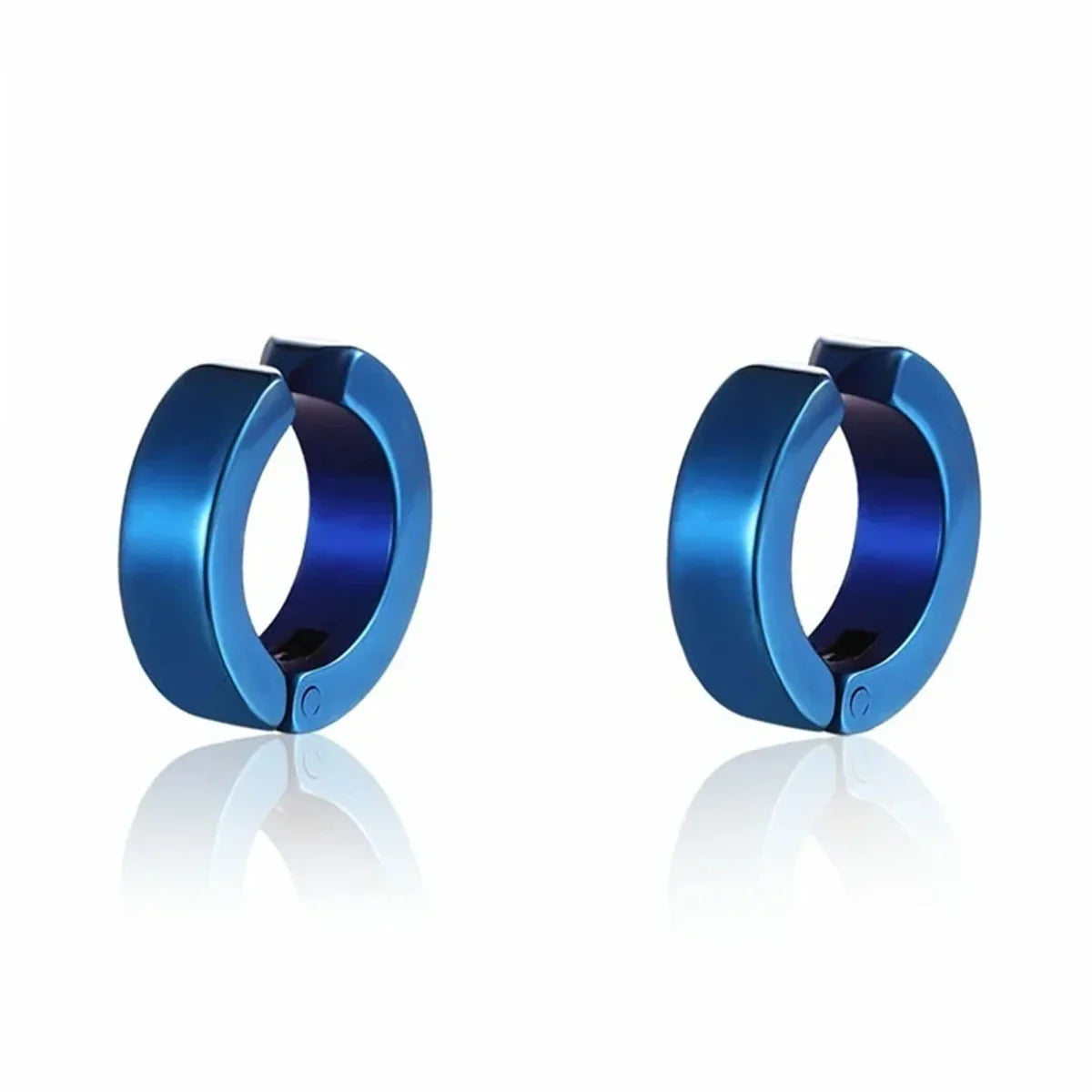 Stainless Steel Cuff Earrings for Men | Non Piercing Clip On Hoop Set