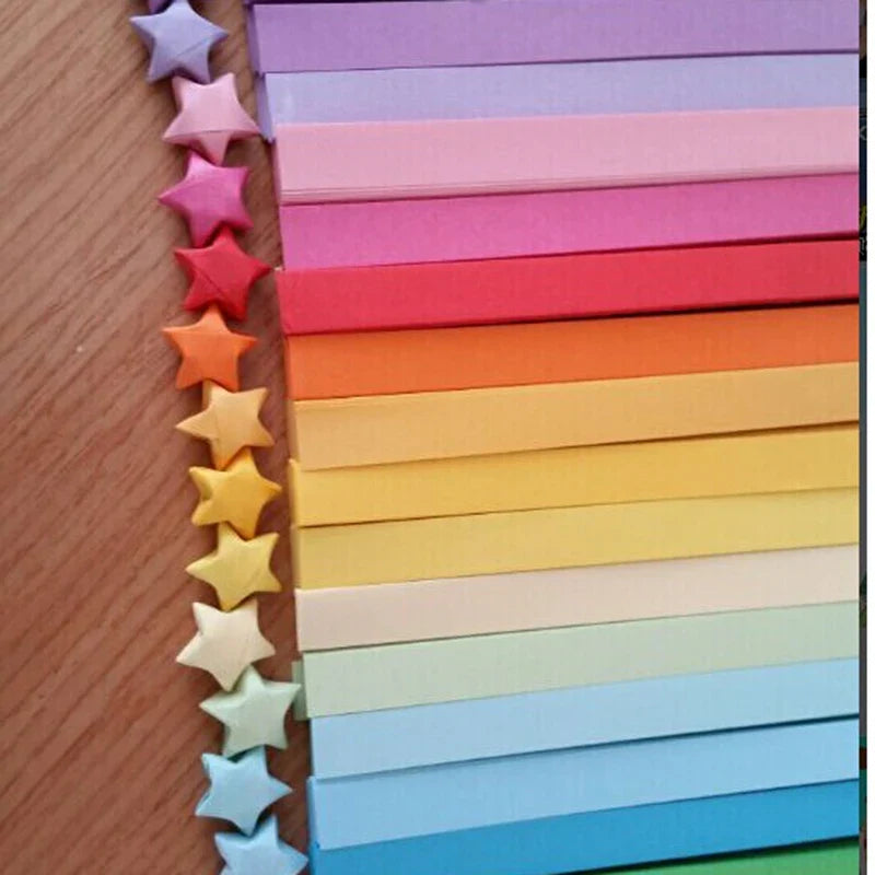 Origami Lucky Star Paper Strips Kit | DIY Folding Craft for Wish Decorations