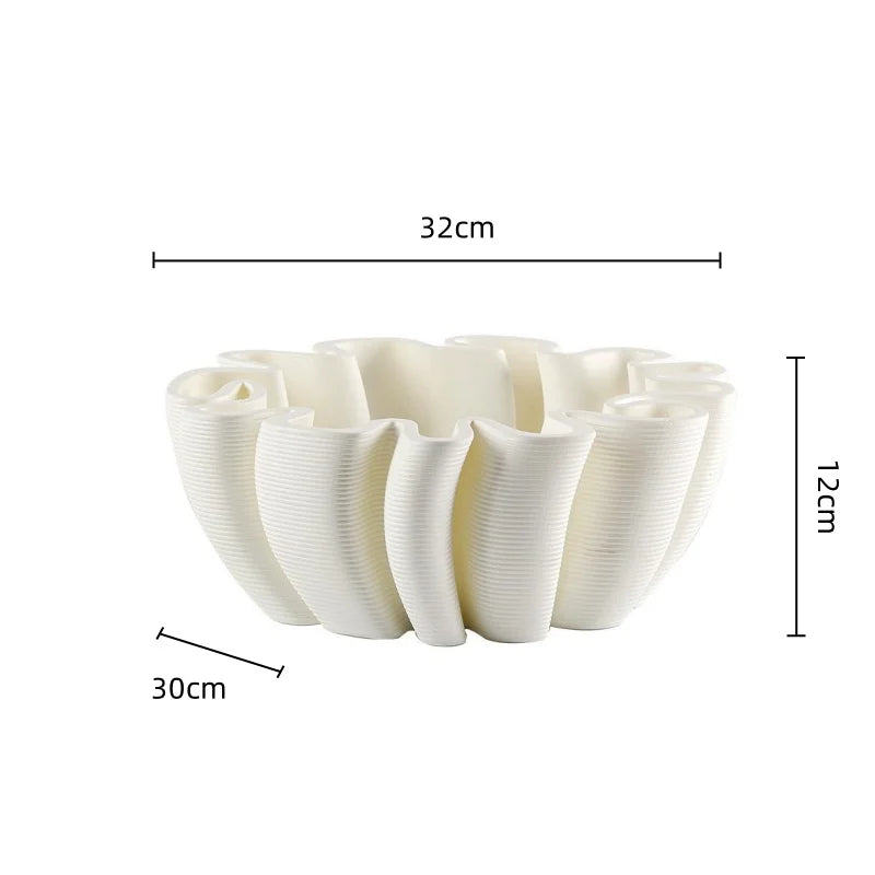 DecorBites™ Geometric Striped Fruit Plate Tray for Home Decor & Storage