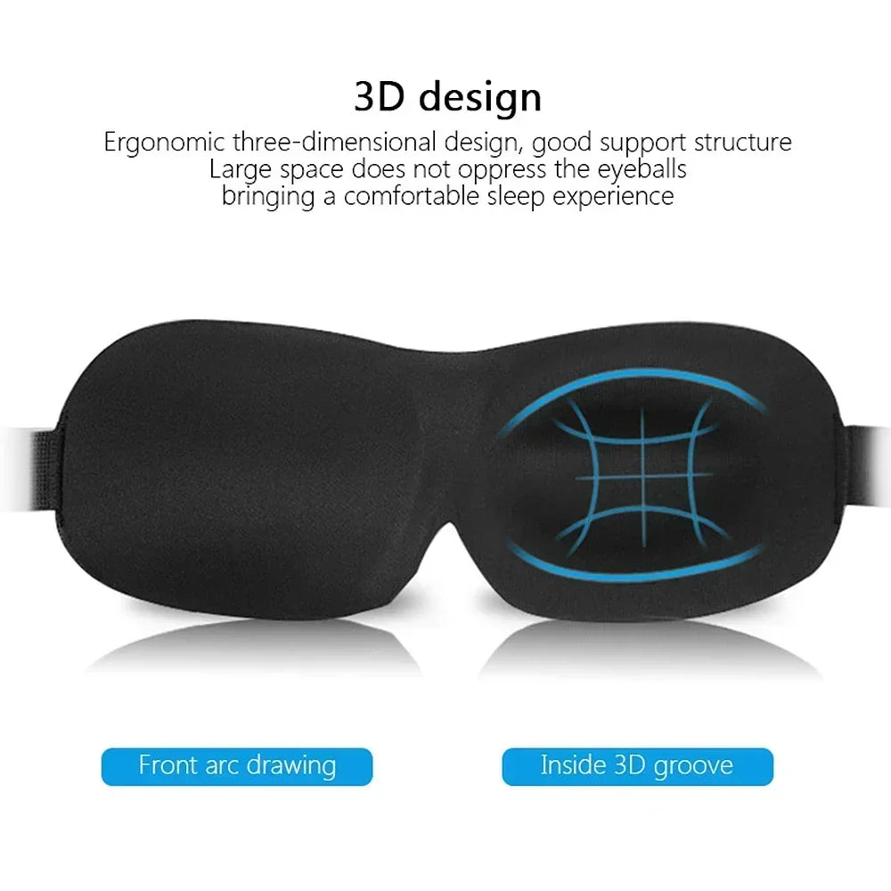 3D Sleep Mask for Travel and Nap | Lightweight Eye Cover with Storage Bag and Earplugs