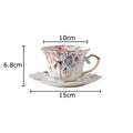 DecorBites™ Lace Edge Ceramic Tea Cup & Saucer Set for Dining & Coffee Table