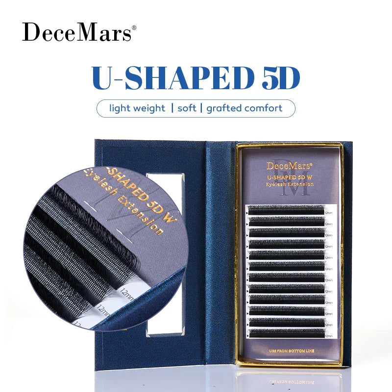 DeceMars U-Shaped 5D Eyelash Extensions | 12 Lines Per Tray