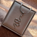 Long Snake Pendant Necklace | Flat Chain Choker for Women