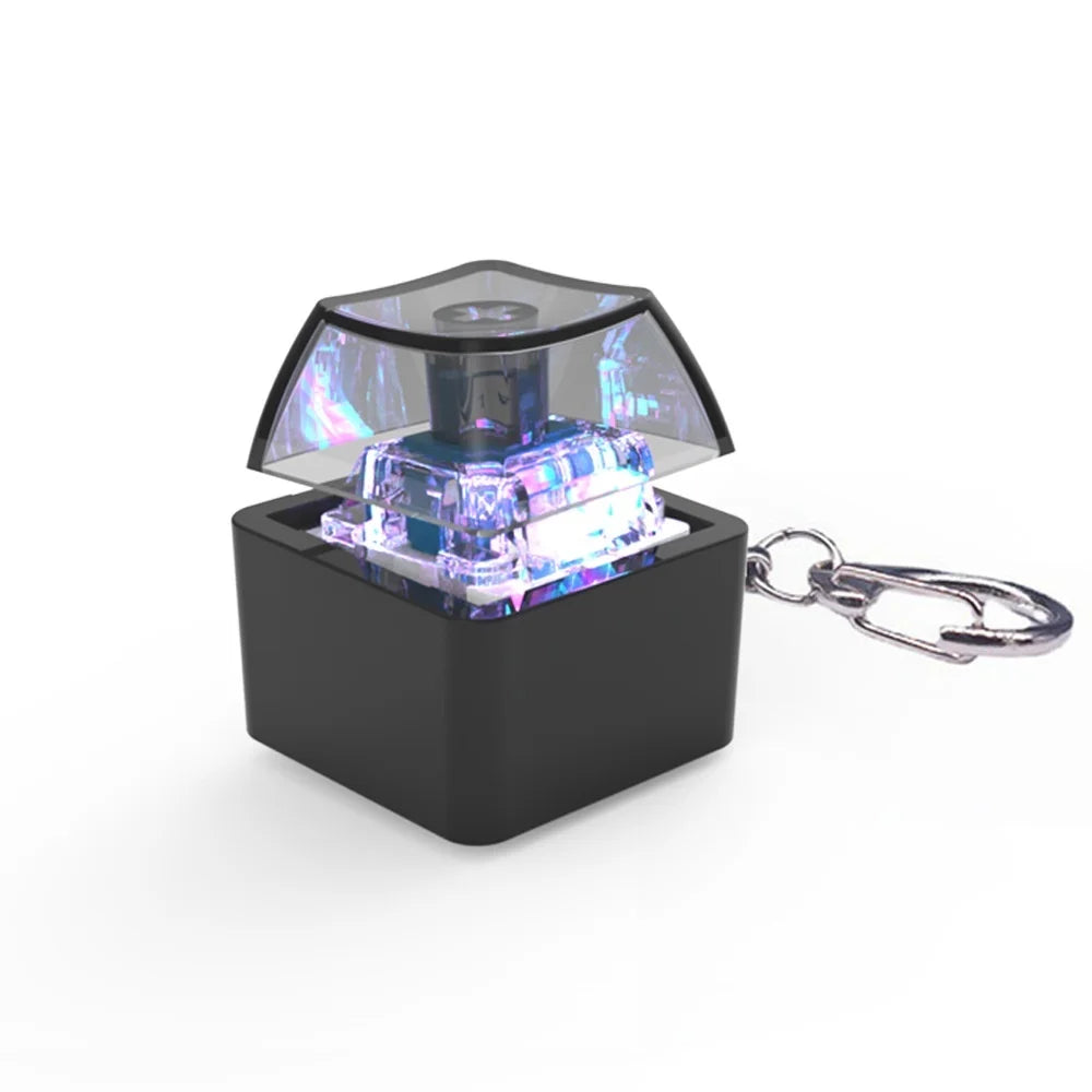 Mechanical Keyboard Keychain Fidget Toy | LED Stress Relief Key Cap Pendant