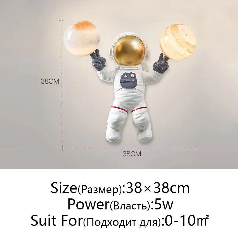 DecorBites™ Astronaut Moon Planet Table Lamp Night Light Bedroom Decor Spaceman Theme