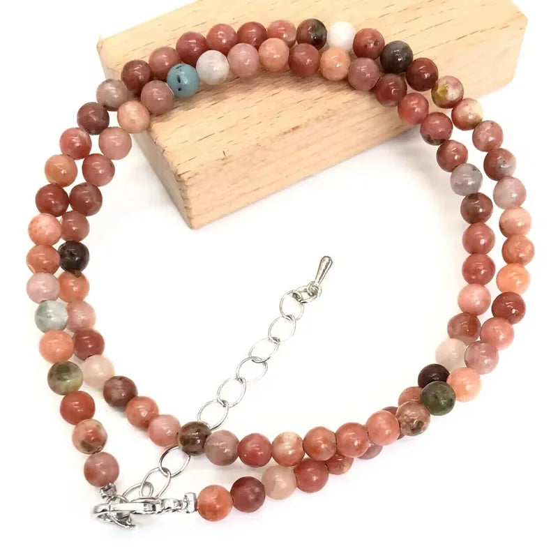 4mm Natural Stone Choker Necklace | Bohemian Crystal Collar Jewelry for Women