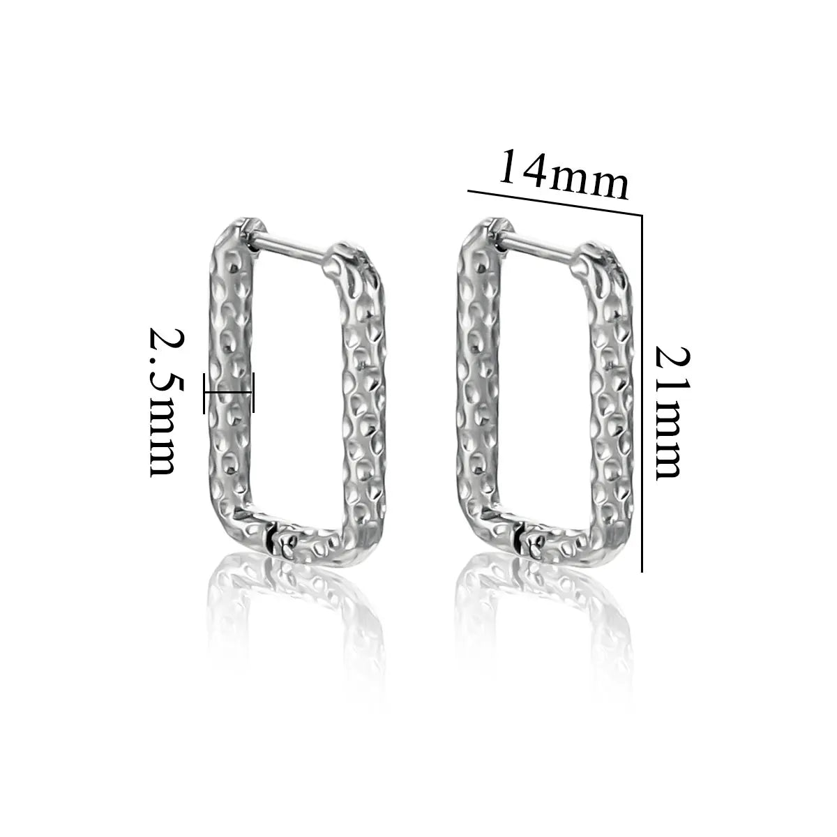 6pcs Stainless Steel Rectangular Textured Earrings | 18K Gold Plated DIY Jewelry Findings