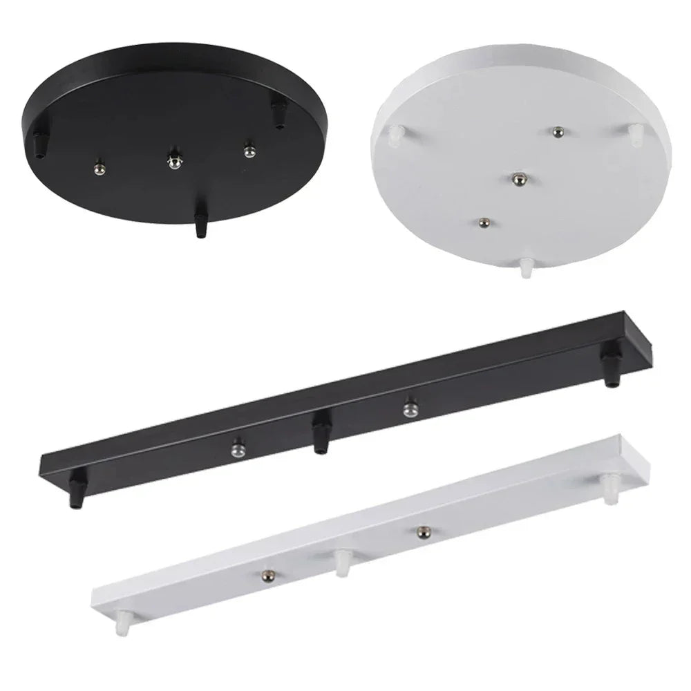 DecorBites™ Ceiling-Mounted Base Canopy Plate Chandelier Pendant Light 3 Heads Lighting