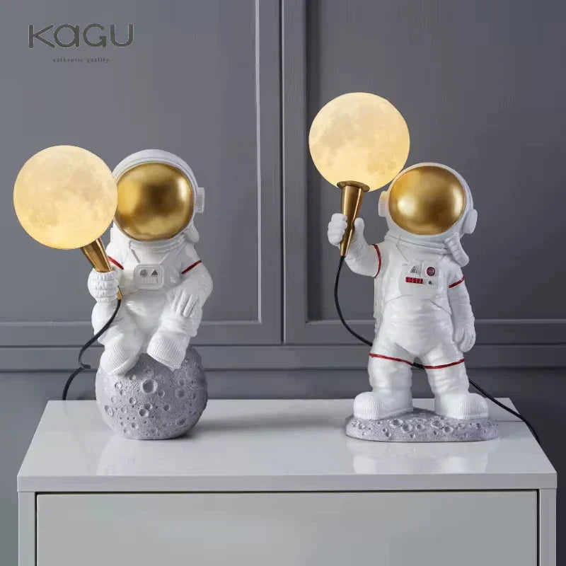 DecorBites™ Astronaut Moon Planet Table Lamp Night Light Bedroom Decor Spaceman Theme