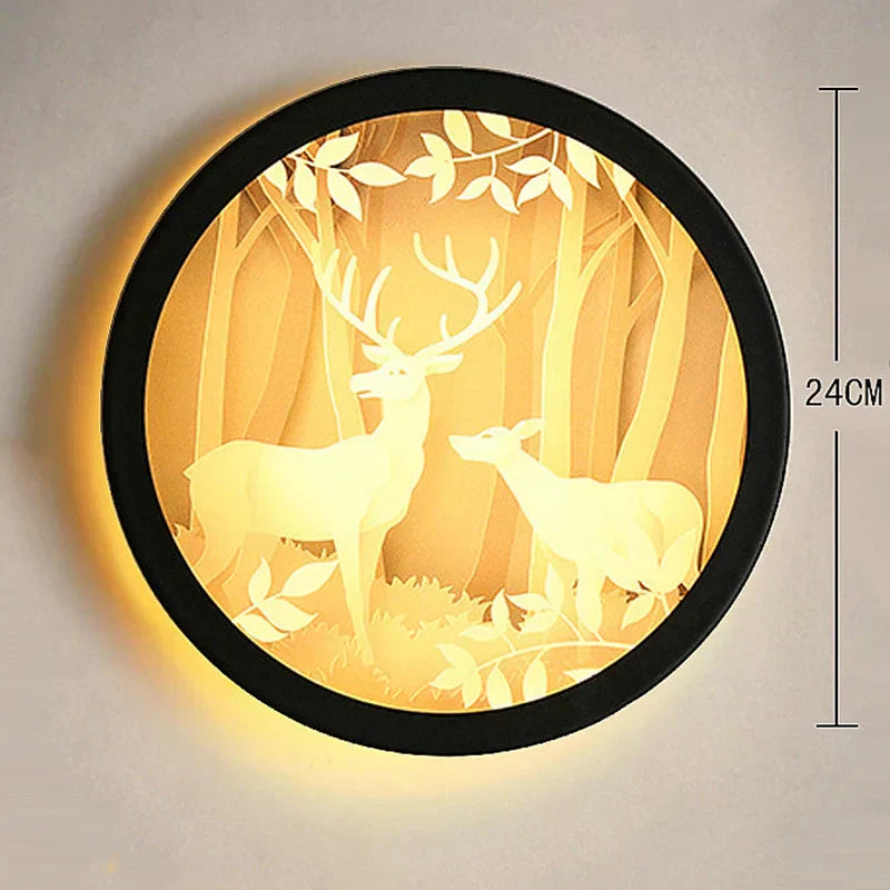 DecorBites™ Industrial Acrylic Round Wall Lamp | Vintage Mural Sconces for Bedroom Decor