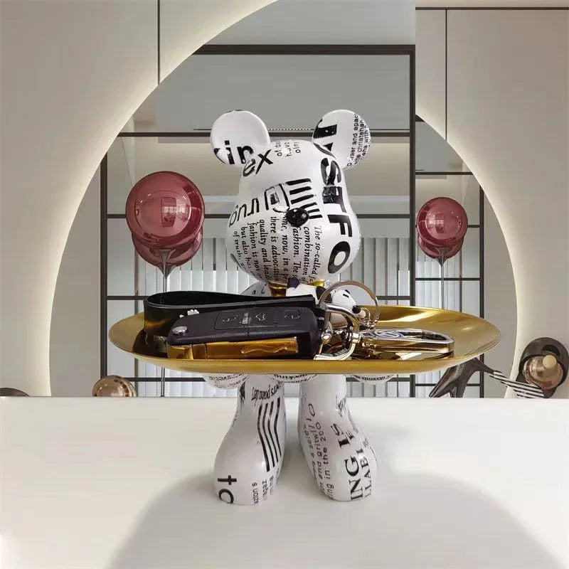 DecorBites™ Graffiti Bear Figurine Home Decor Sculpture Shelf Statue Table Gift