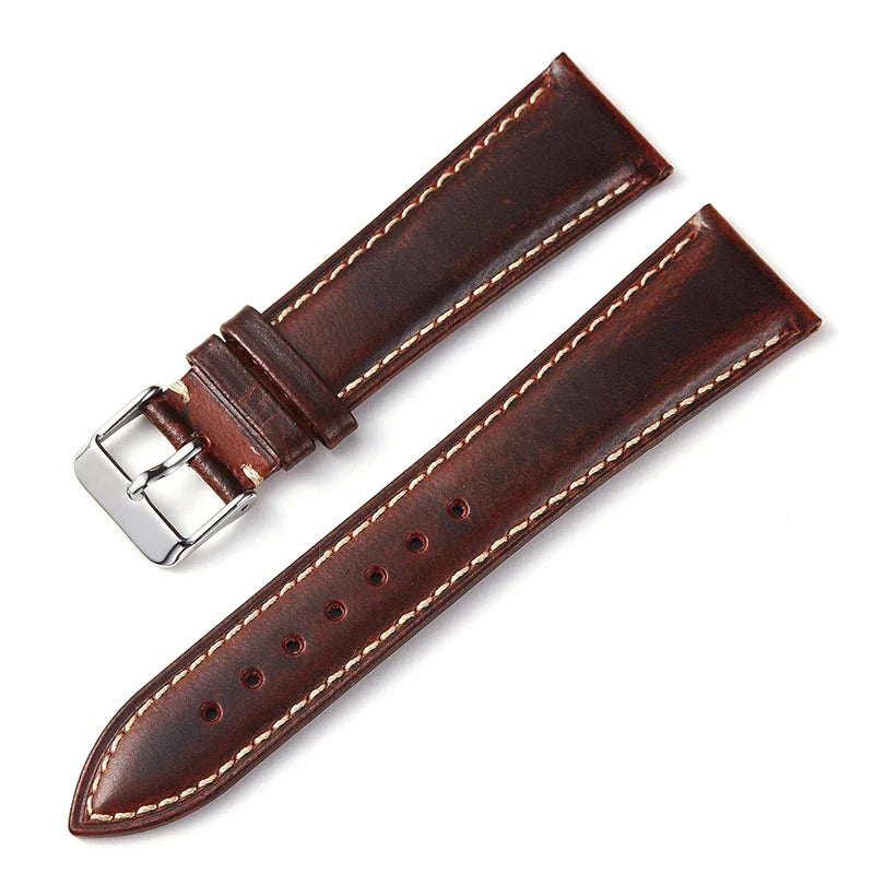 COROS Bands Leather Watch Strap Vintage Oil Wax Cowhide Unisex Buckle