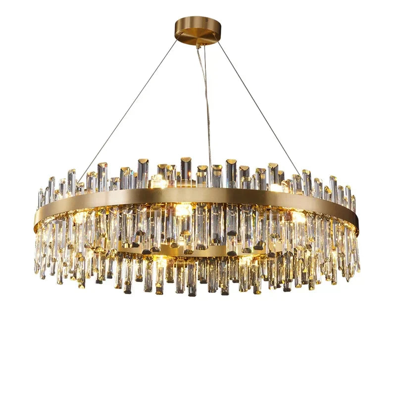 DecorBites™ Crystal LED Oval Chandelier for Dining Room Lighting
