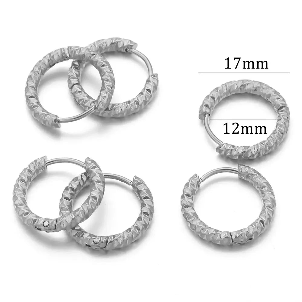 6pcs Stainless Steel Rectangular Textured Earrings | 18K Gold Plated DIY Jewelry Findings