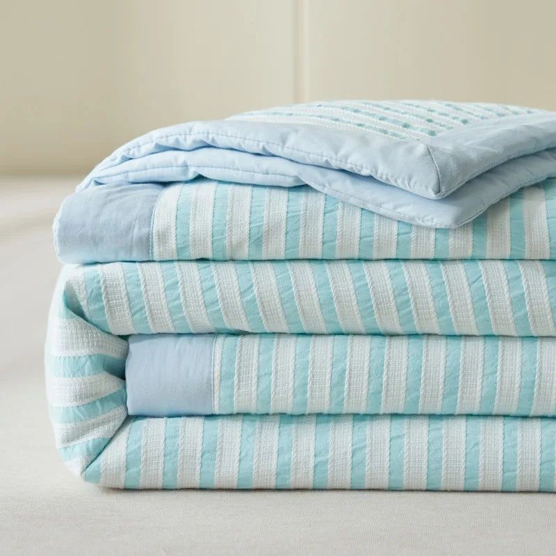 DecorBites™ Jacquard Summer Quilt with Soya Fibre Filling - Soft, High-end Cotton Comforter