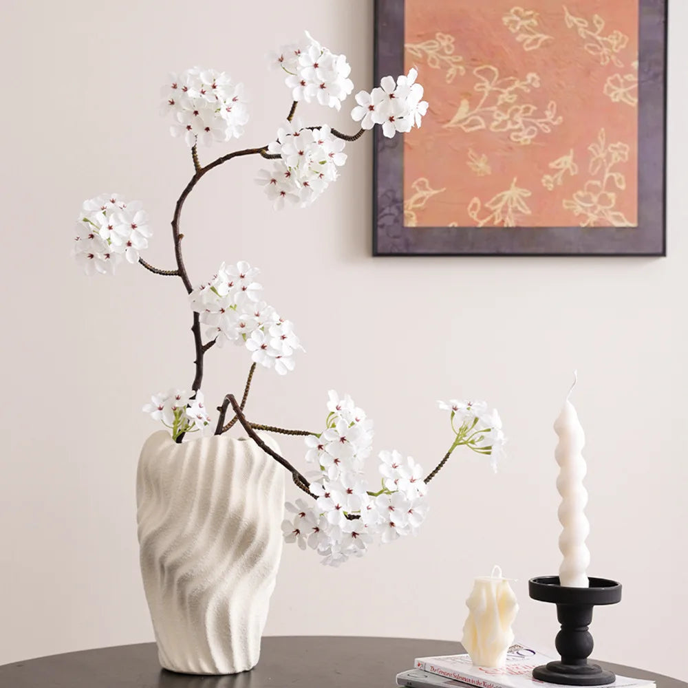 DecorBites™ Irregular Wavy Patterns Ceramic Vase White Pot Home Decoration
