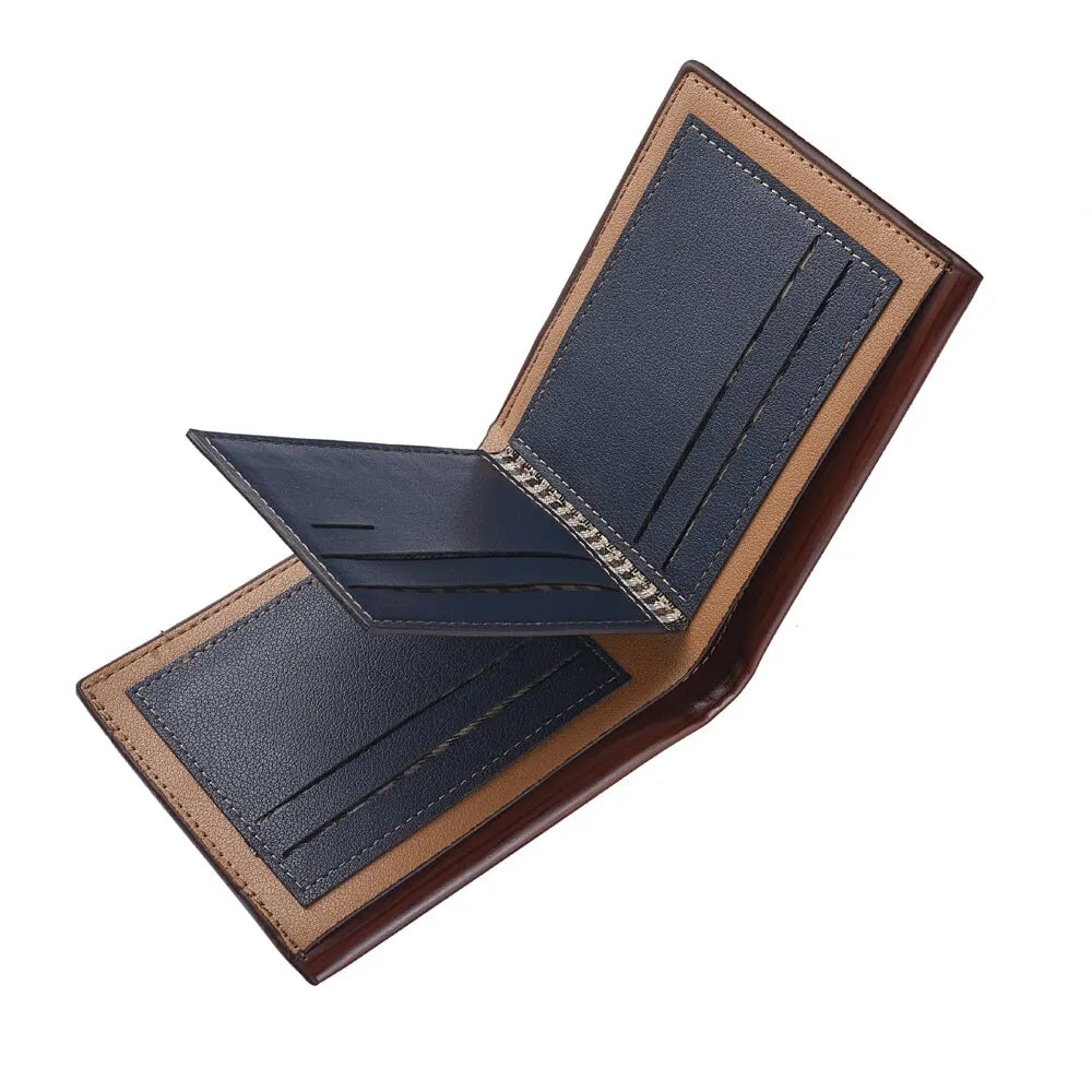 Men's Slim PU Leather Wallet | Business Card Holder with Multiple Slots