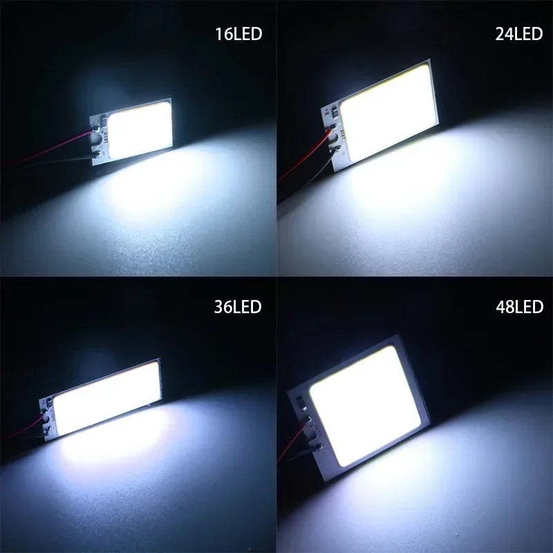 4-Pack T10 LED Car Interior Bulbs | 12V COB Dome Light