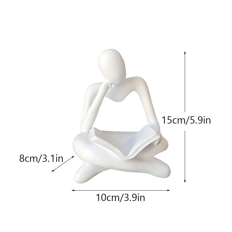 DecorBites™ Abstract Resin Book Figurines for Home Office Decor