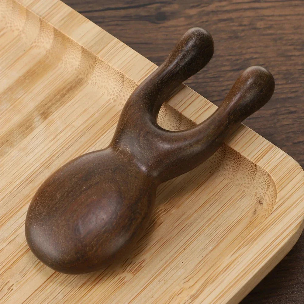 Wooden Gua Sha Facial Massager | Natural Sandalwood Acupressure Tool for Face, Nose, and Eyes