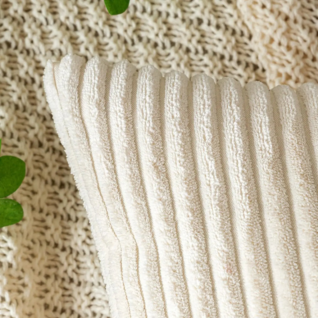 DecorBites™ Corduroy Striped Throw Pillow Covers - Soft Decorative Cushion Cases