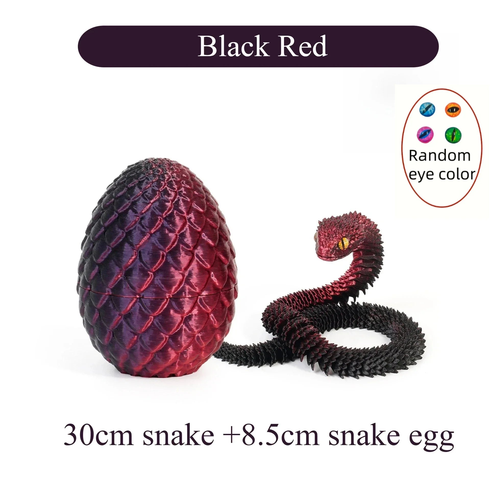 3D Printed Snake with Egg | Articulated Desktop Animal Decoration