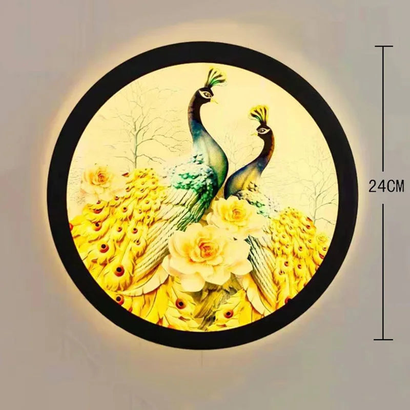 DecorBites™ Industrial Acrylic Round Wall Lamp | Vintage Mural Sconces for Bedroom Decor