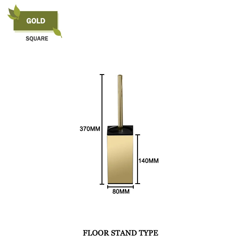 DecorBites™ Gold Toilet Brush Set with Wall Mount Holder