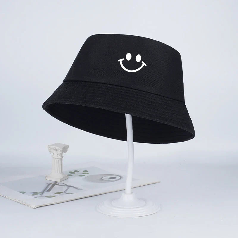 Smiley Face Fisherman Hat for Kids | Cute UV Protective Foldable Sun Hat
