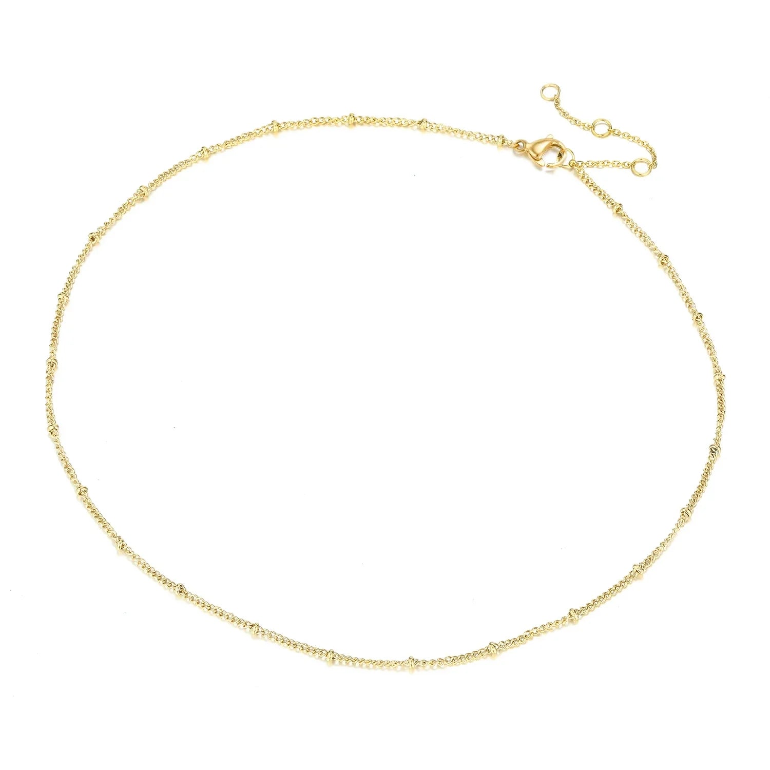 Dainty Gold Layered Bead Chain Necklace | Stainless Steel Star Pendant Jewelry