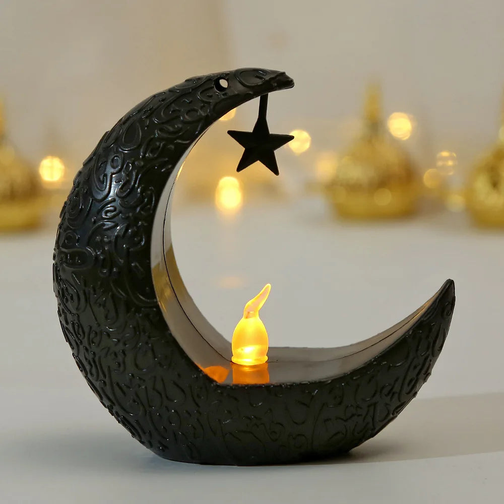 LED Star Moon Candlestick Light | Ramadan Decoration with Castle Wind Lamp