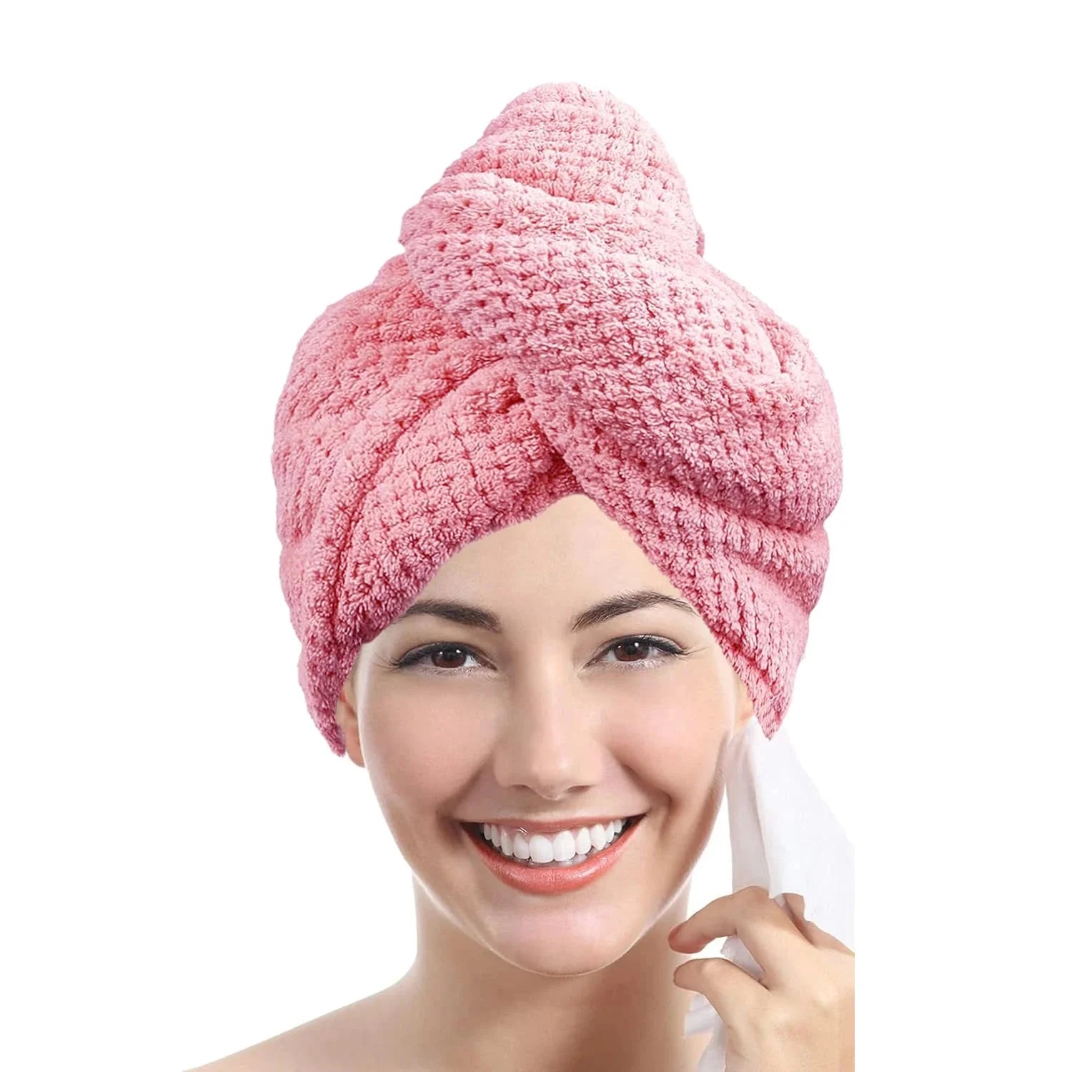 Absorbent Hair Towel Wrap – Quick-Dry Textured Cap for Women