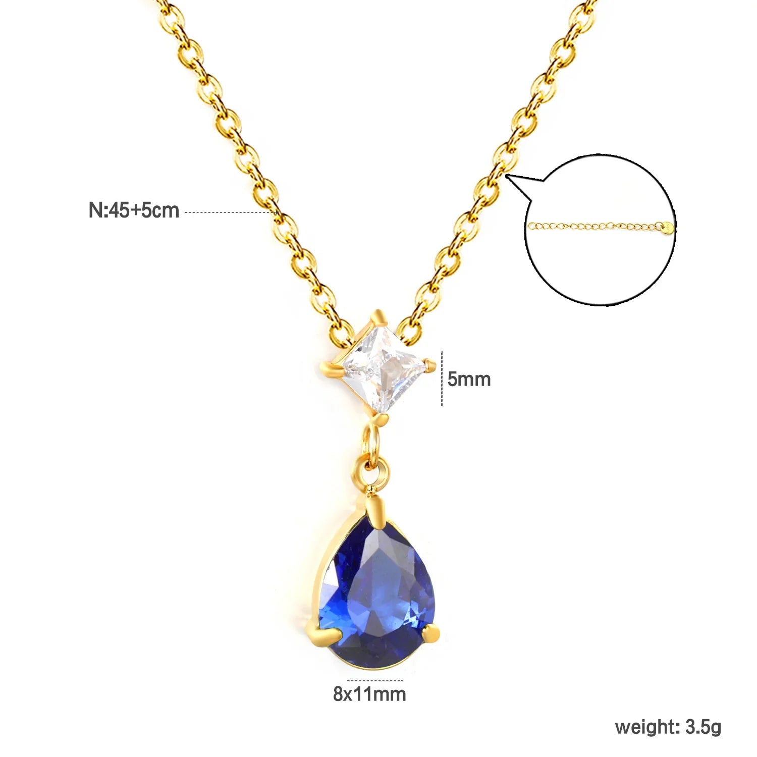 Waterdrop Pendant Necklace | Minimalist Stainless Steel Teardrop Jewelry for Women
