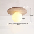 DecorBites™ Ellipse Stone LED Ceiling Light Natural Travertine Lamp Plafon