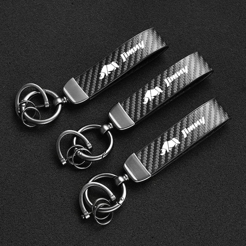 Carbon Fiber Style Keychain | Suzuki Car Key Accessory