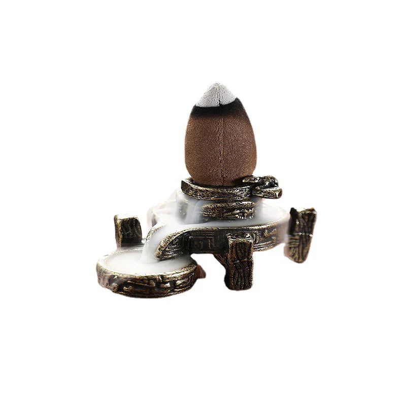 Antique Backflow Incense Burner | Graphite Zen Waterfall Stand
