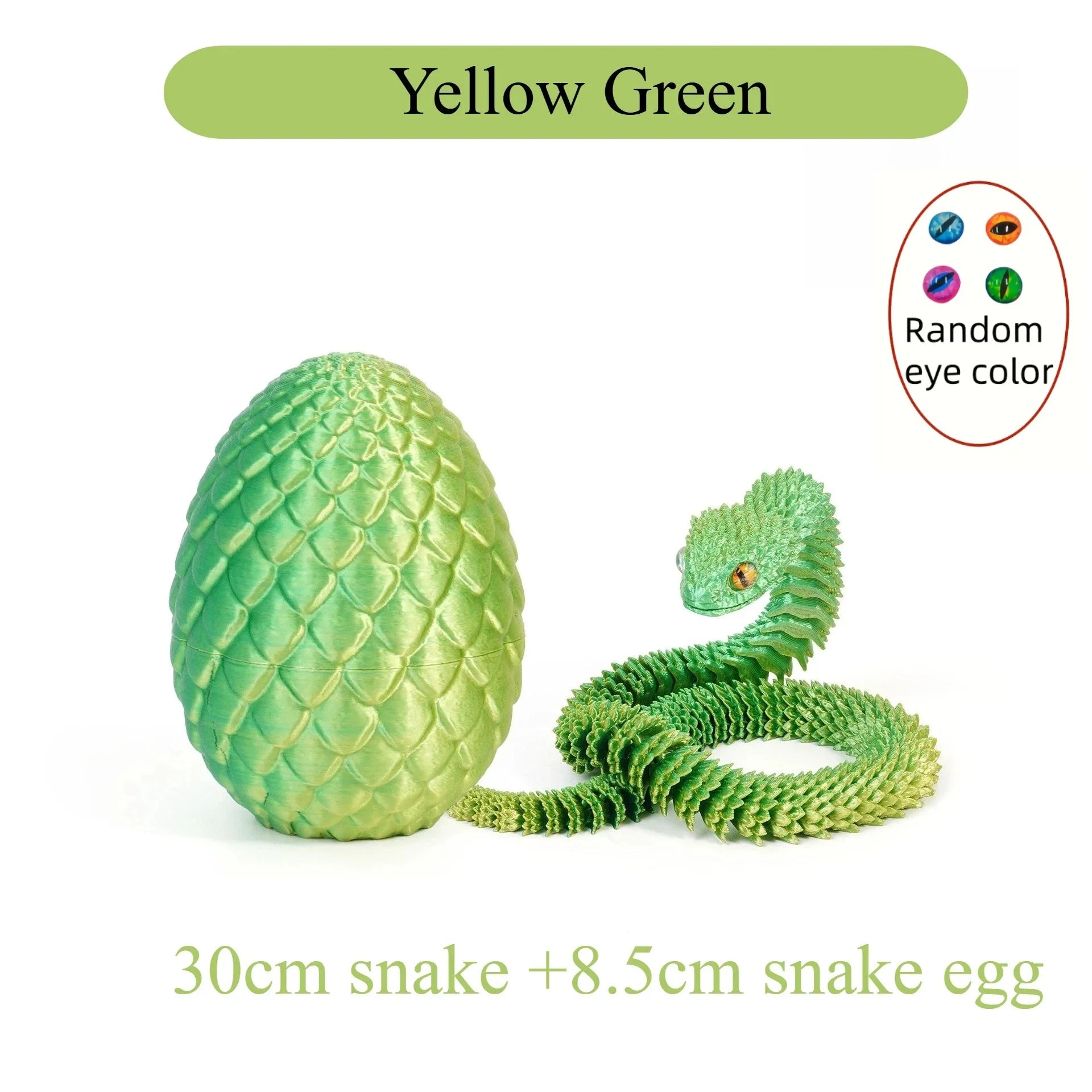 3D Printed Snake with Egg | Articulated Desktop Animal Decoration