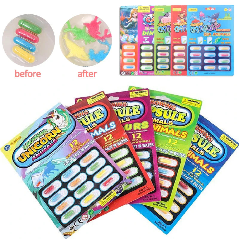 3Pcs Expanding Sponge Capsule Toys | Dinosaur and Sea Animal Bath Puzzles