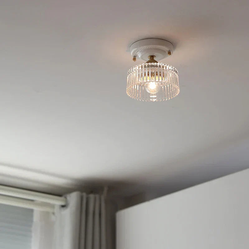 DecorBites™ LED Canopy Ceiling Light Glass Copper Luminaria De Teto