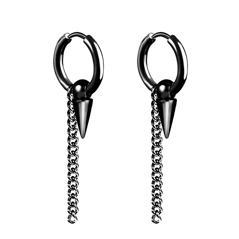 Punk Stainless Steel Stud Earrings Set | Unisex Hip Hop Piercing Jewelry