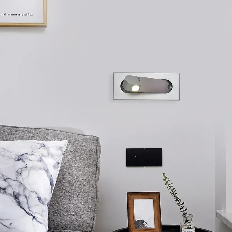 DecorBites™ LED Wall Lamp: Adjustable Angle, Bedroom Reading Light, Recessed Design