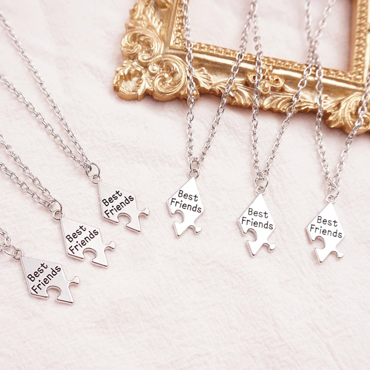 Friendship Pendant Necklace Set for Women | 6 Pcs BFF Jewelry Gift